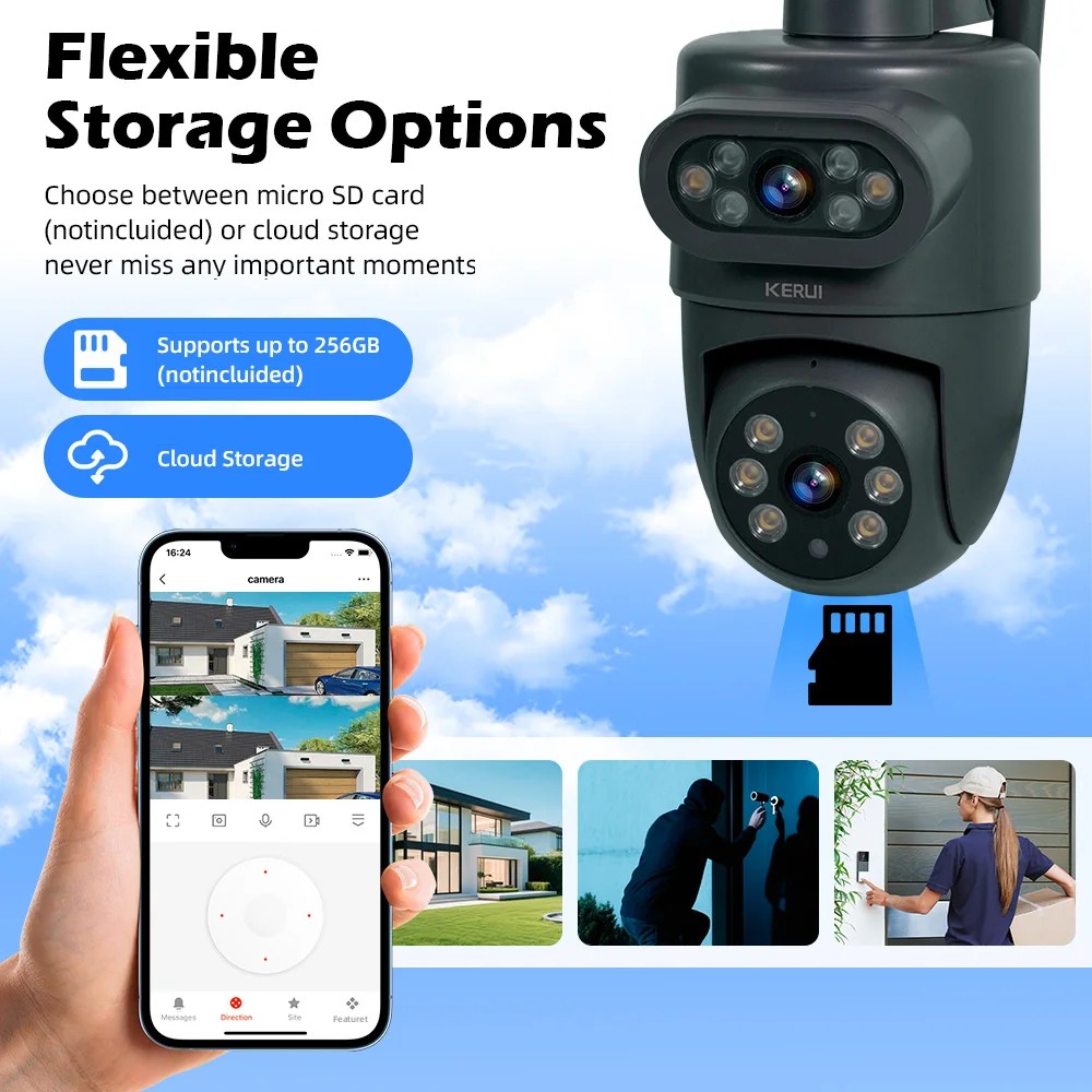 KERUI 5K 10MP HD Wifi PTZ  IP  - Home Cinema Wall Panels ulasan dan harga