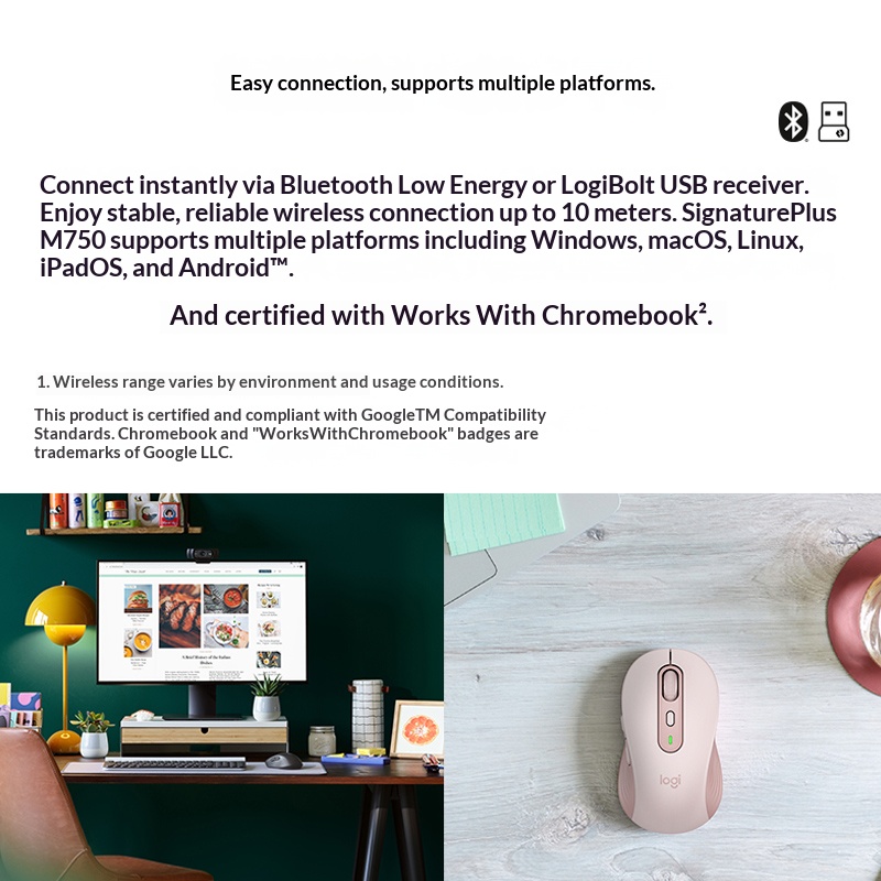 Ergonomic M750 Wireless Mouse  - Logitech Home Cinema ulasan dan harga