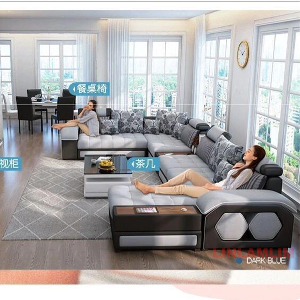 Linlamlim U-Shaped Sectional F - Home Cinema Sofa ulasan dan harga