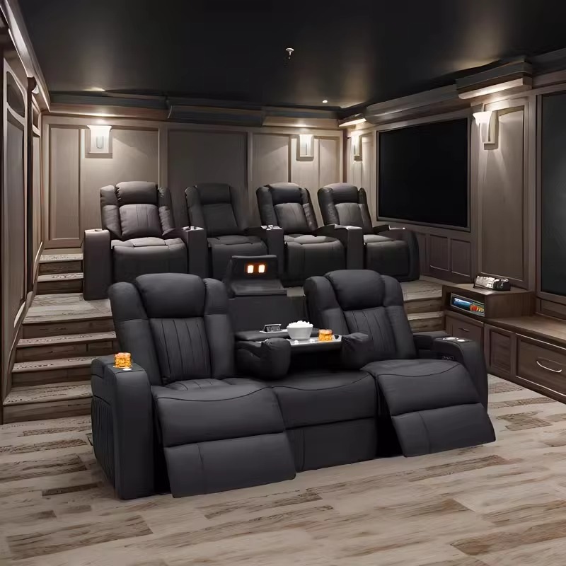 Leather Recliner Sofa Sets Pow - Home Cinema Recliner Chairs ulasan dan harga