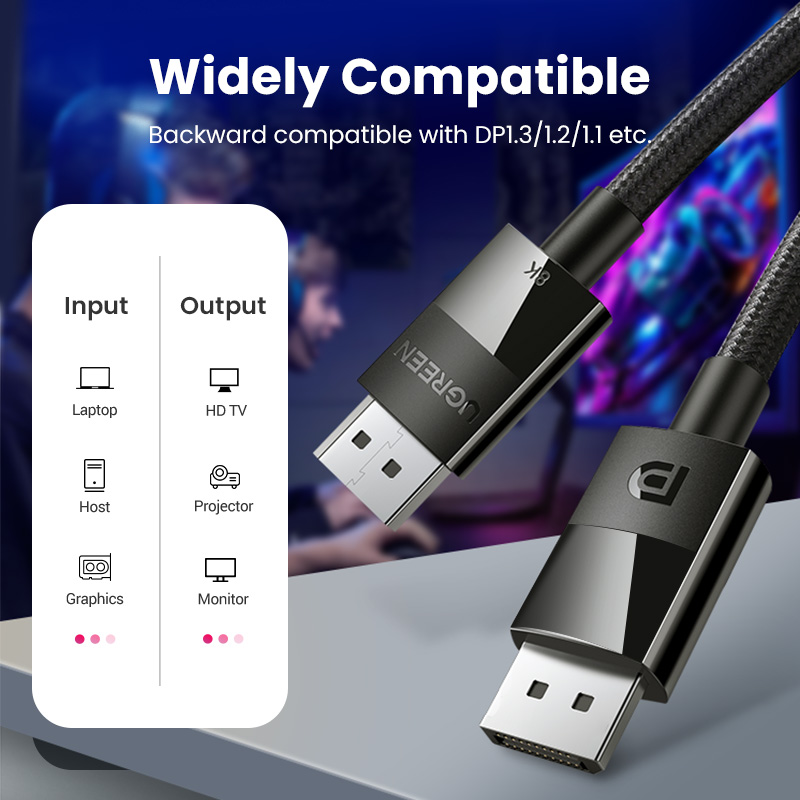 UGREEN DisplayPort Cable 8K DP - Home Cinema Projector Xiaomi ulasan dan harga